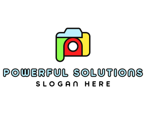 Colorful Camera Outline logo design