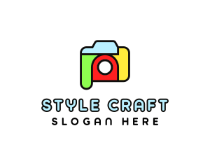 Colorful Camera Outline logo design