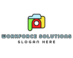 Colorful Camera Outline logo design