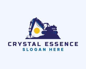 Excavator Drill Construction logo design