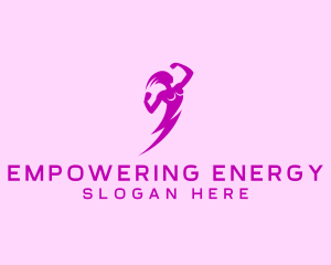 Lightning Female Power logo design