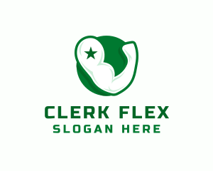 Military Muscle Flex logo design