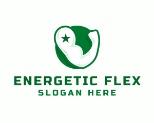 Military Muscle Flex logo design