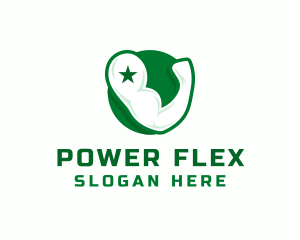 Military Muscle Flex logo design