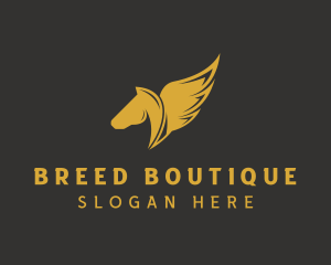 Pegasus Horse Wings logo design