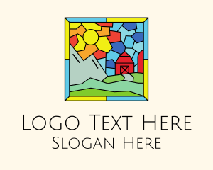 Stained Glass Outdoor Barn House Logo