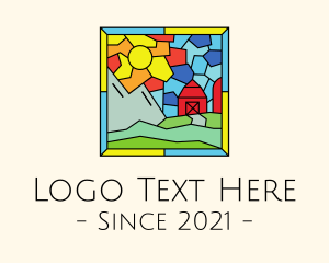 Stained Glass Outdoor Barn House logo