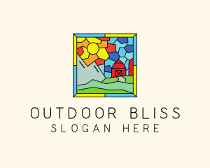 Stained Glass Outdoor Barn House logo design