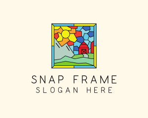 Stained Glass Outdoor Barn House logo design