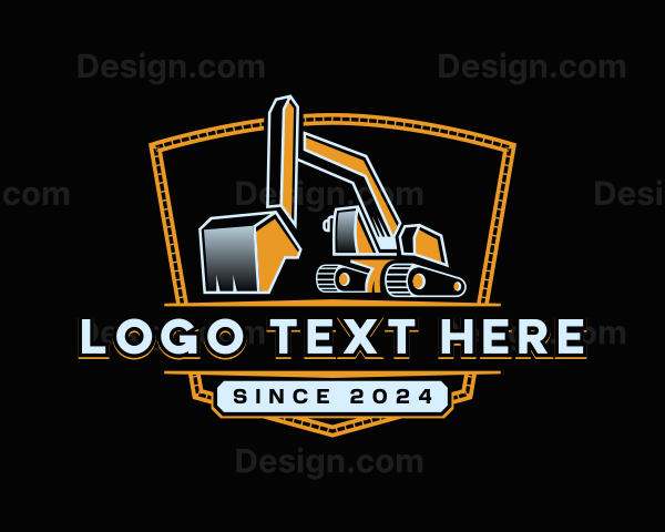 Excavator Backhoe Machinery Logo