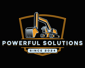 Excavator Backhoe Machinery logo design