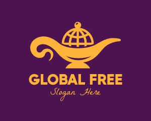 Global Golden Lamp logo design