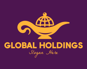 Global Golden Lamp logo design