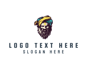 Bearded Sultan Man logo design