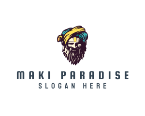 Bearded Sultan Man logo design