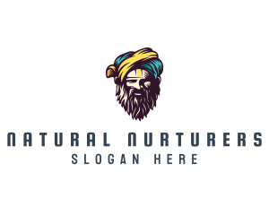 Bearded Sultan Man logo design