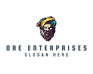 Bearded Sultan Man logo design