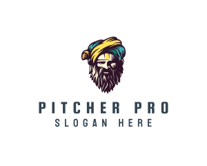 Bearded Sultan Man logo design