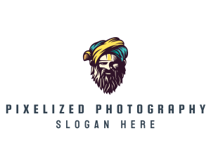 Bearded Sultan Man logo design