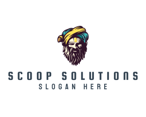 Bearded Sultan Man logo design