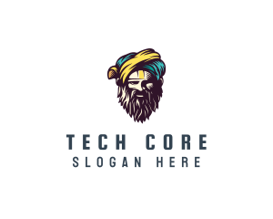 Bearded Sultan Man logo design