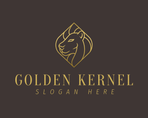 Luxury Golden Lion logo design