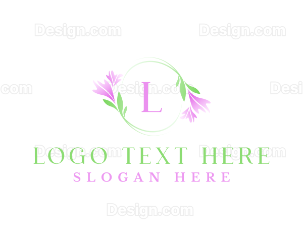 Feminine Beauty Flower Wreath Logo