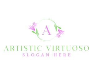 Feminine Beauty Flower Wreath logo design