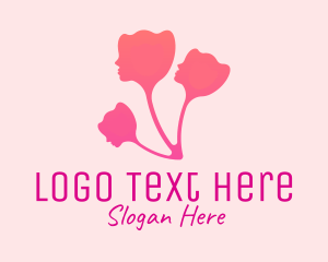 Woman Flower Head logo