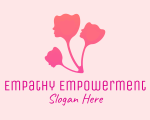 Woman Flower Head logo design