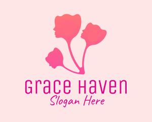 Woman Flower Head logo