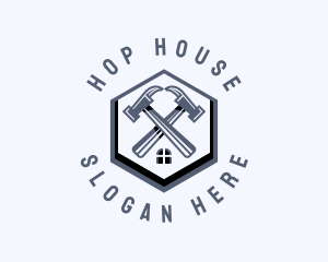 Hammer Repair House logo design