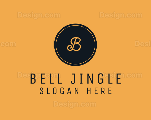 Black Orange Circle Stamp Logo