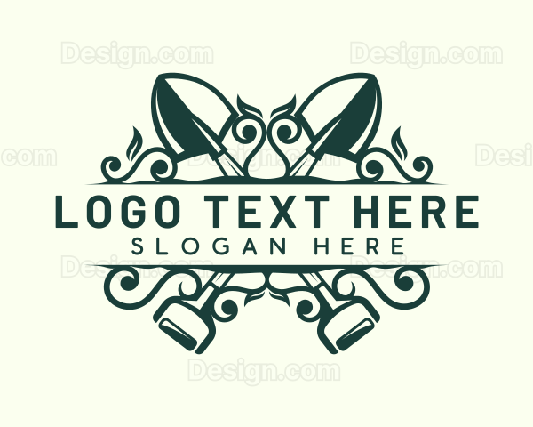 Shovel Landscaping Gardener Logo