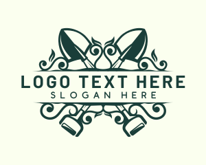 Shovel Landscaping Gardener logo