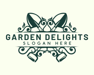 Shovel Landscaping Gardener logo design