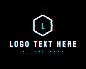 Digital Hexagon Glitch logo