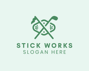 Golf Stick Flag Tournament logo design