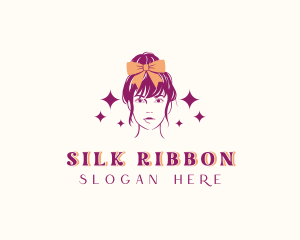 Woman Hair Ribbon Accessory logo design