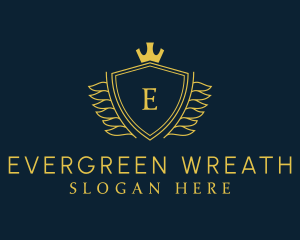 Wreath Shield Crown logo design