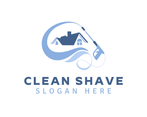 Blue Home Wash Cleaning logo design