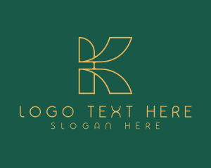 Simple - Gold Monoline Letter K logo design