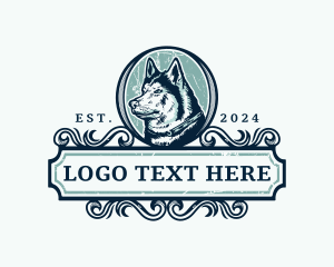Vintage - Vintage Husky Dog logo design