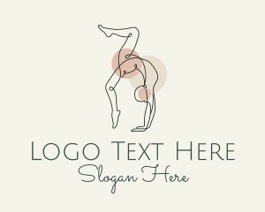 Yoga Pose Monoline logo design