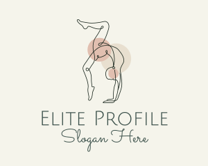 Yoga Pose Monoline logo design