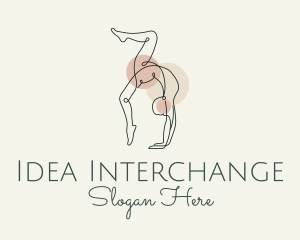 Yoga Pose Monoline logo design