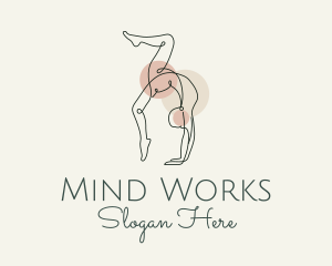 Yoga Pose Monoline logo design