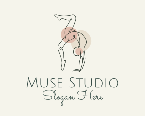 Yoga Pose Monoline logo design