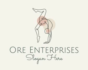 Yoga Pose Monoline logo design