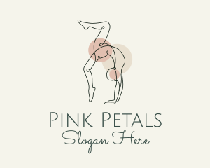 Yoga Pose Monoline logo design